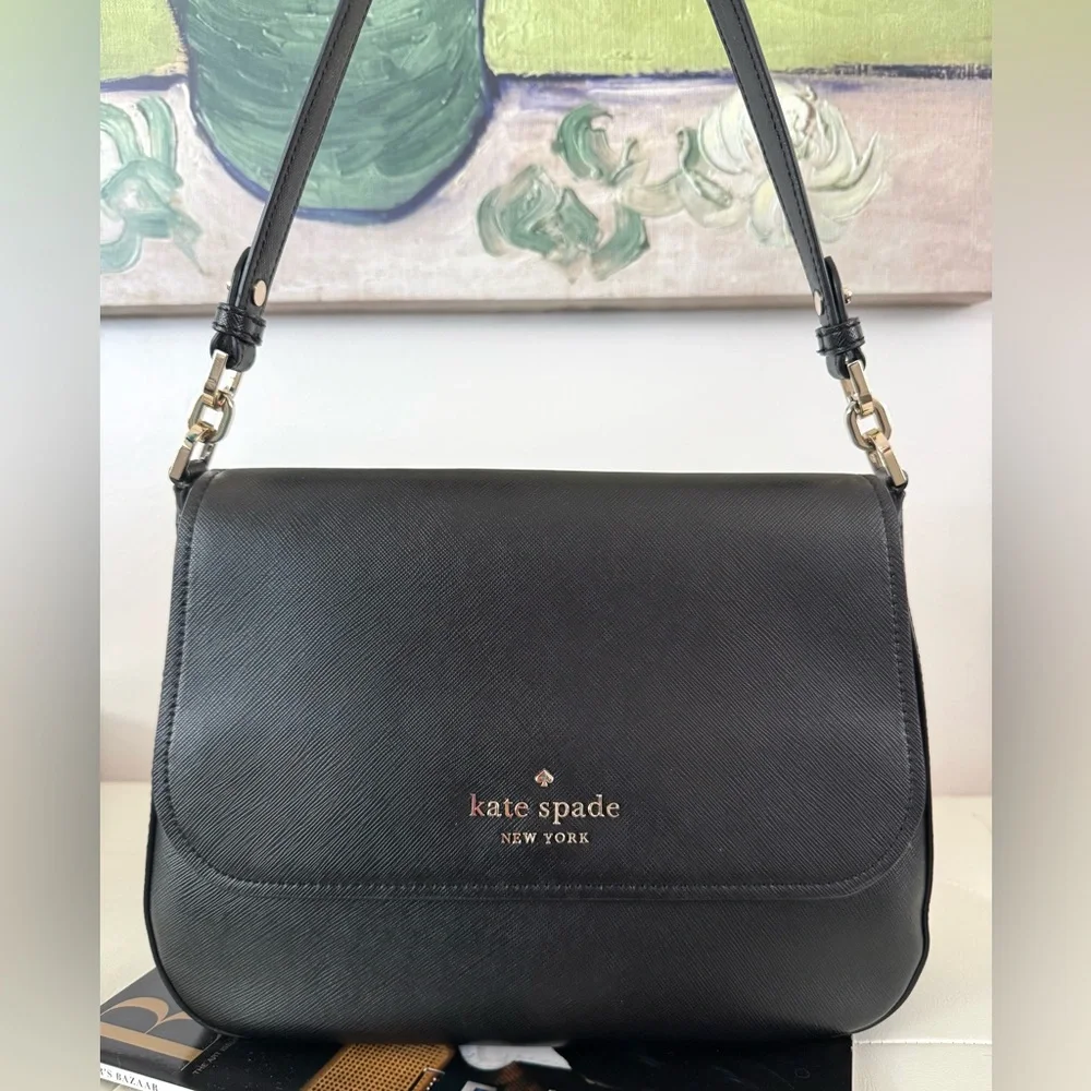 kate spade Black Leather Shoulder Bag with Gold Hardware - Picture 3 of 14